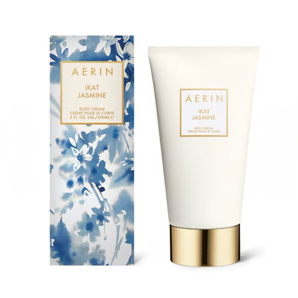 AERIN Ikat Jasmine Body Cream - White and Gold with Blue Accents 150ml